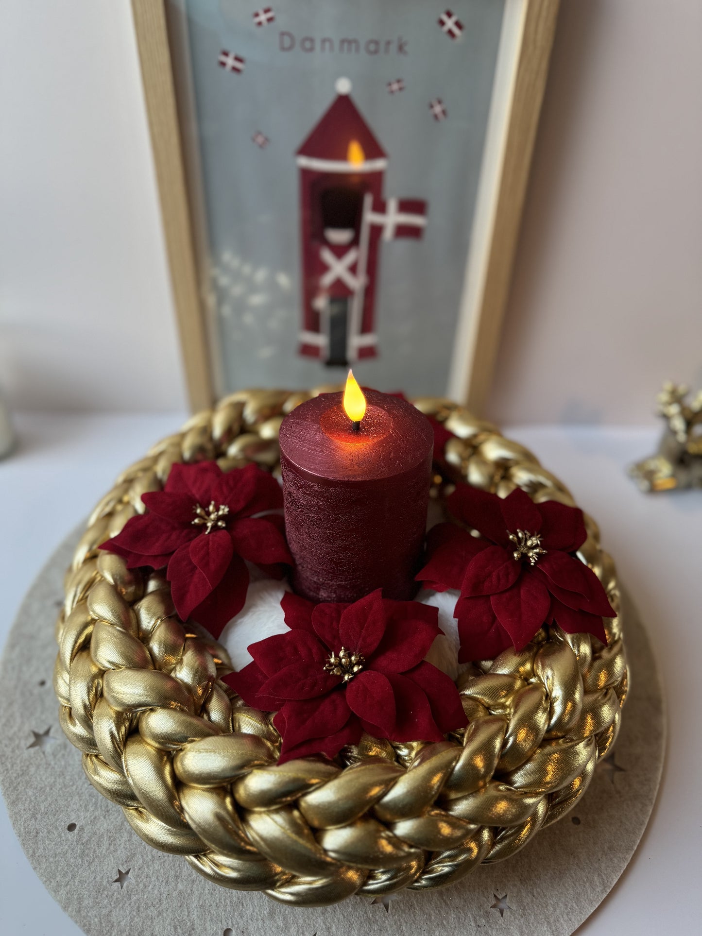 Kranz in Gold – handgefertigter Tür- & Tischkranz – 22cm bis 40cm