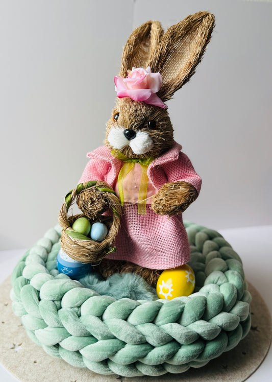 Samtkranz Lindgrün – handgefertigter Tür- & Tischkranz aus Samtgarn – 22cm bis 40cm