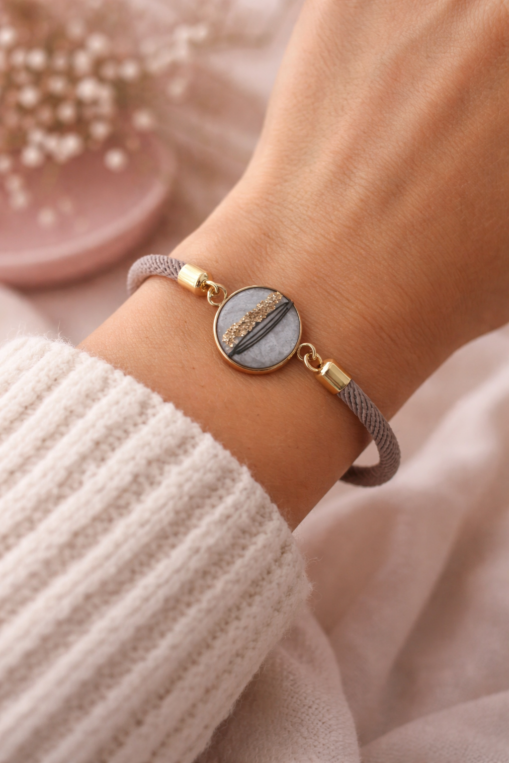 Armband mit Pferdehaar – personalisierter Erinnerungsschmuck Variante 1