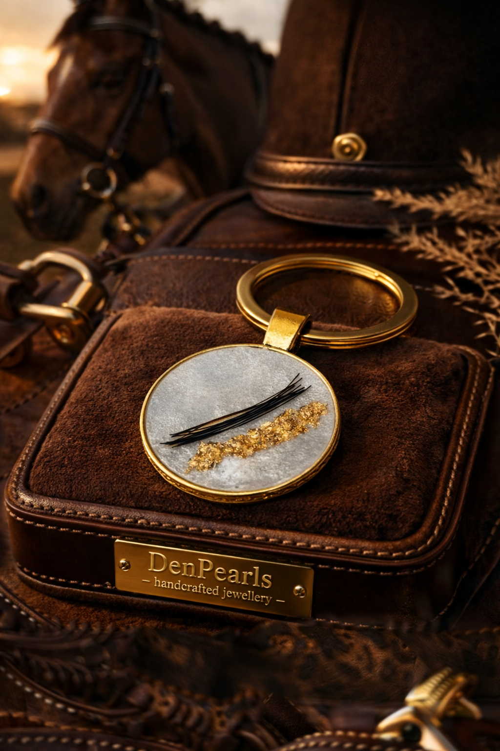 Schlüsselanhänger aus Tierhaar - mit Blattveredlung