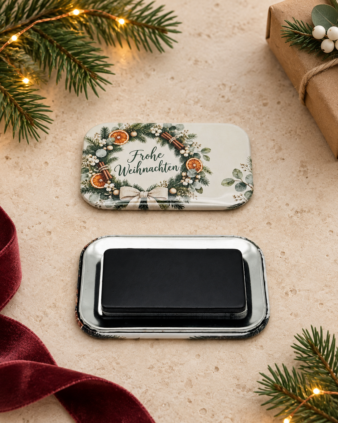 Weihnachtsmagnet mit festlichen Motiven - Geschenkidee zu Weihnachten