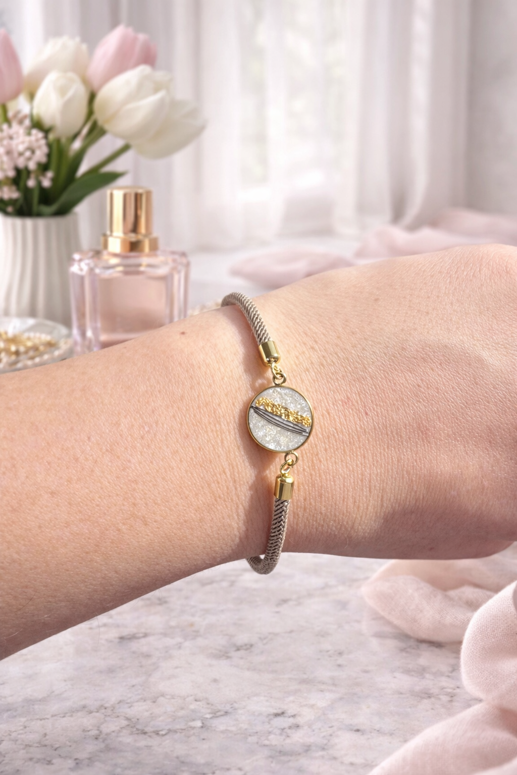 Armband mit Pferdehaar – personalisierter Erinnerungsschmuck Variante 1