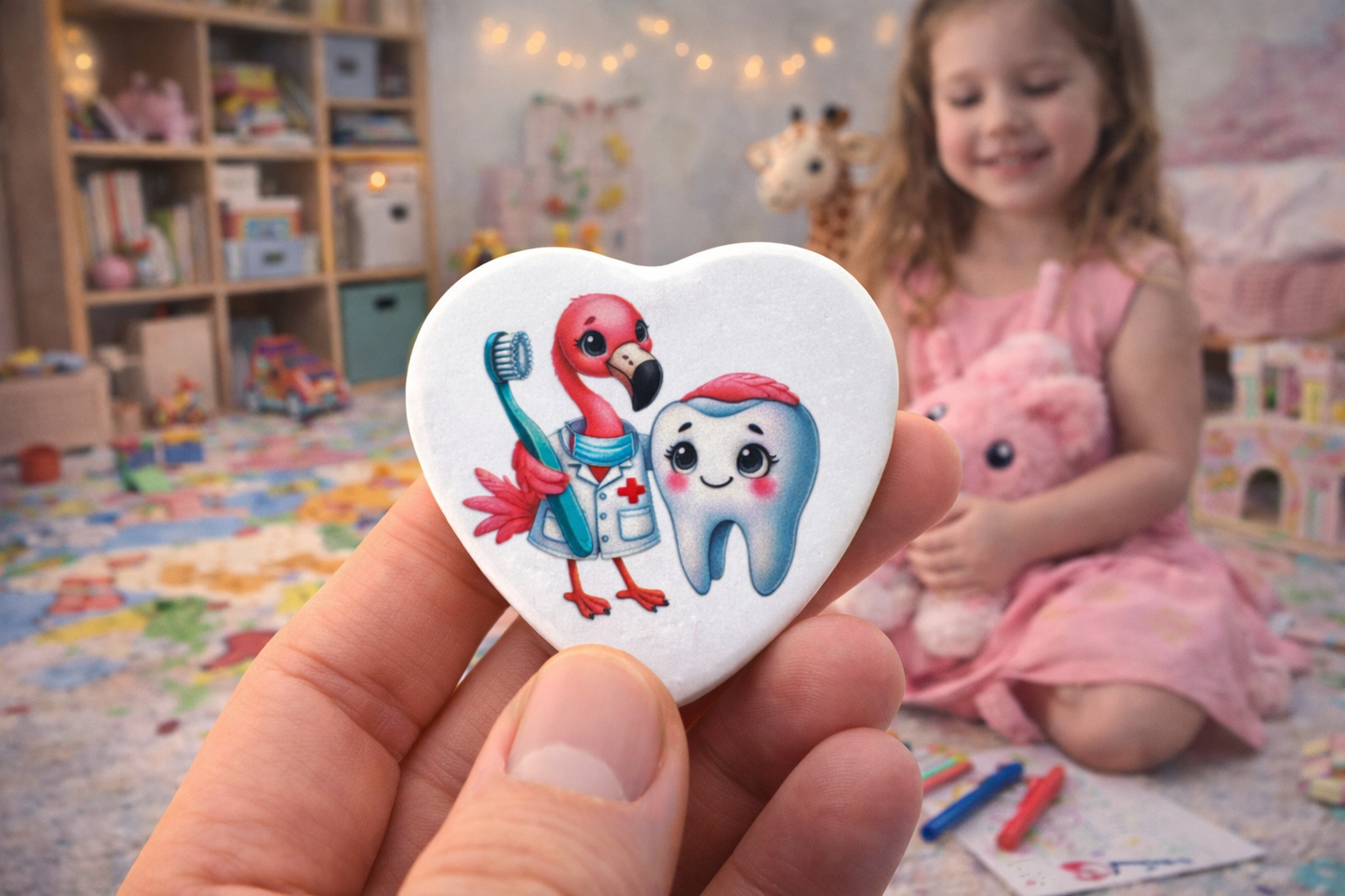 Starterpaket Zahnarztpraxis - Kindermagnet Tier mit Zahnbürste und Zahn