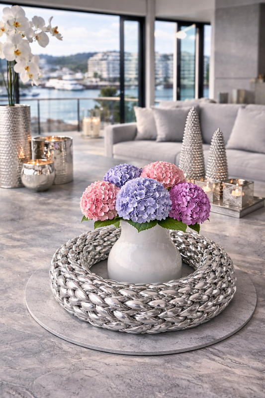 Kranz in Silber – handgefertigter Tür- & Tischkranz  – 22cm bis 40cm