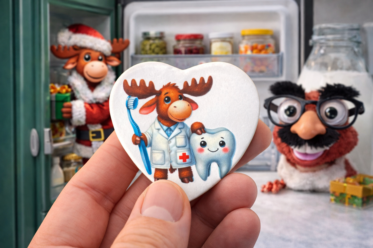 Starterpaket Zahnarztpraxis - Kindermagnet Tier mit Zahnbürste und Zahn