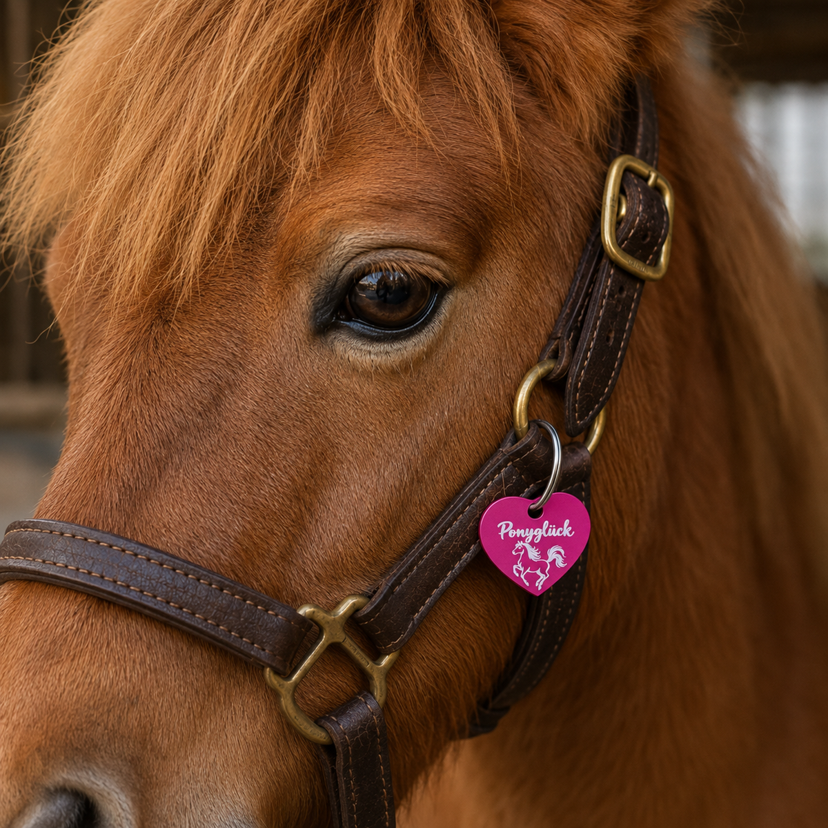 Ponyglück Halftermarke - fertige Halftermarke mit Gravur