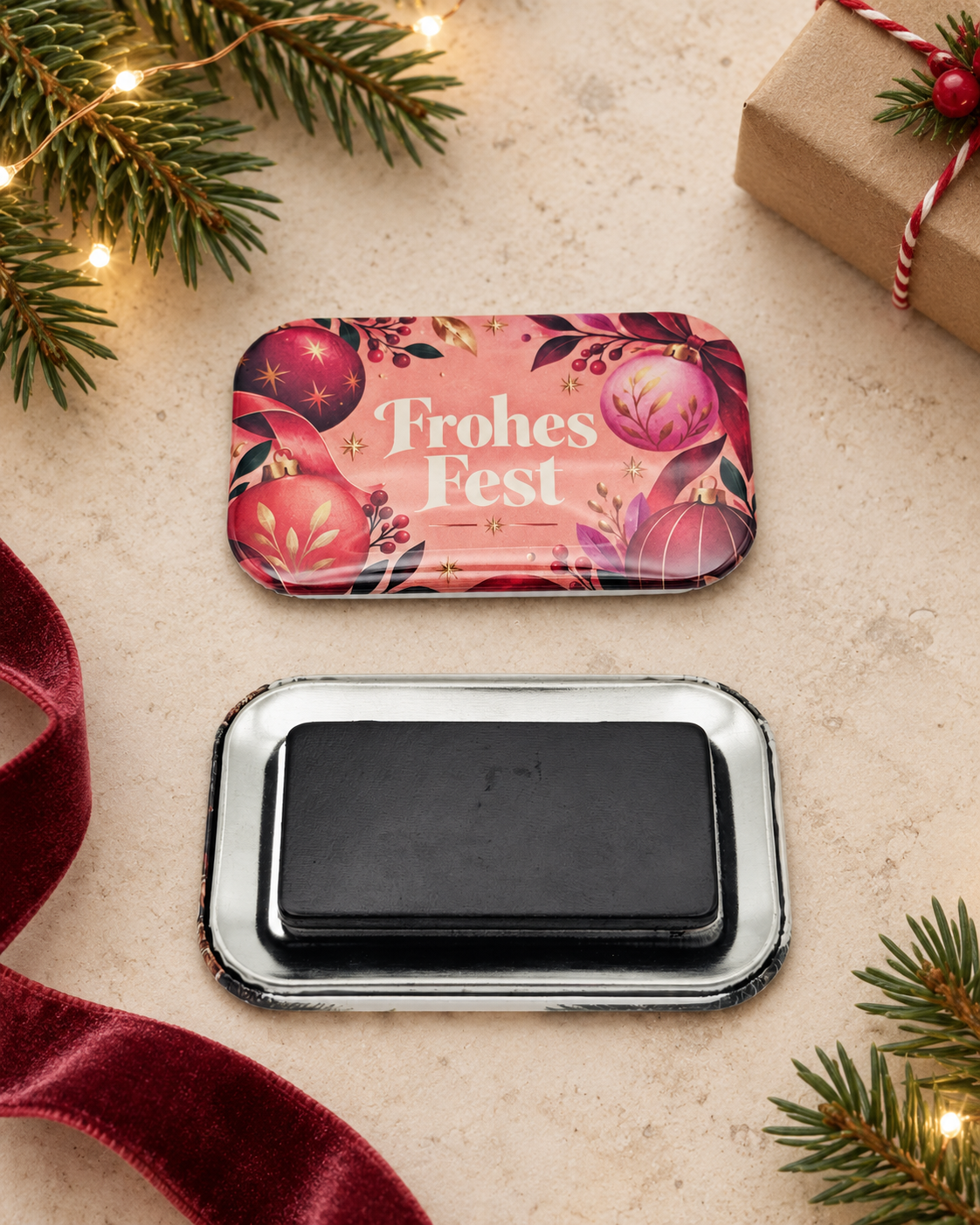 Weihnachtsmagnet mit festlichen Motiven - Geschenkidee zu Weihnachten
