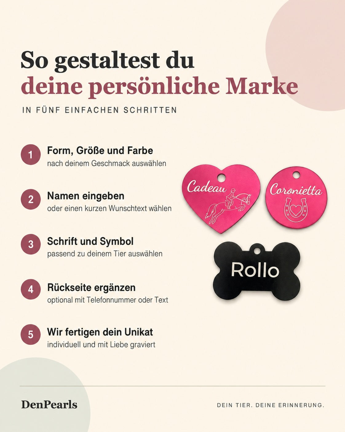 Personalisierte Halftermarke Rund mit Gravur