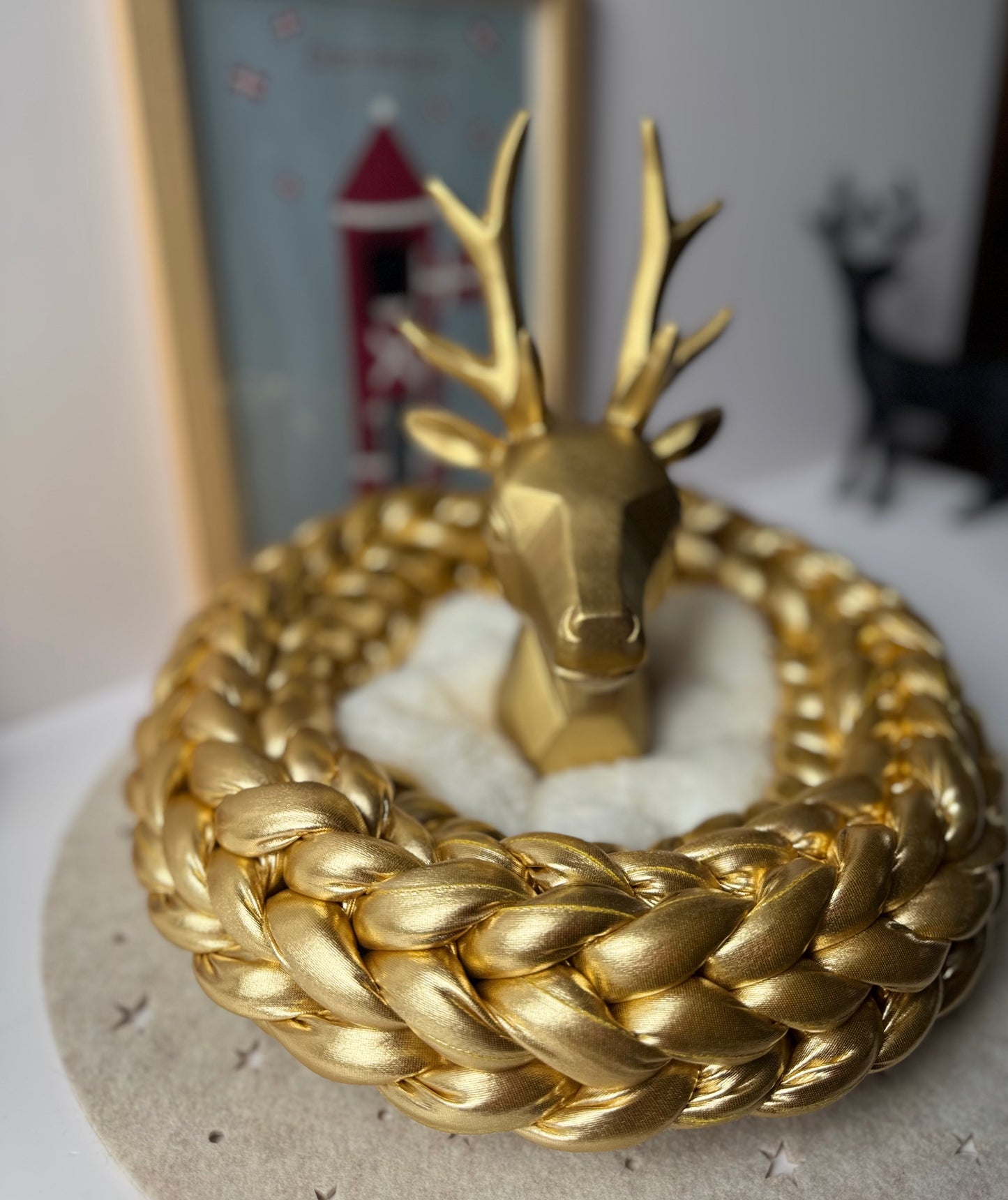 Kranz in Gold – handgefertigter Tür- & Tischkranz  – 22cm bis 40cm