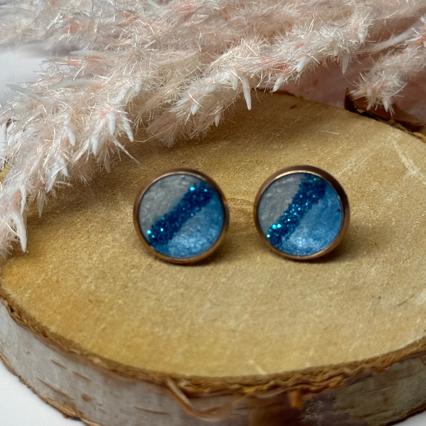 Ohrringe - Stecker mit Veredlung Roségolden I 10mm - mehrere Farbvarianten