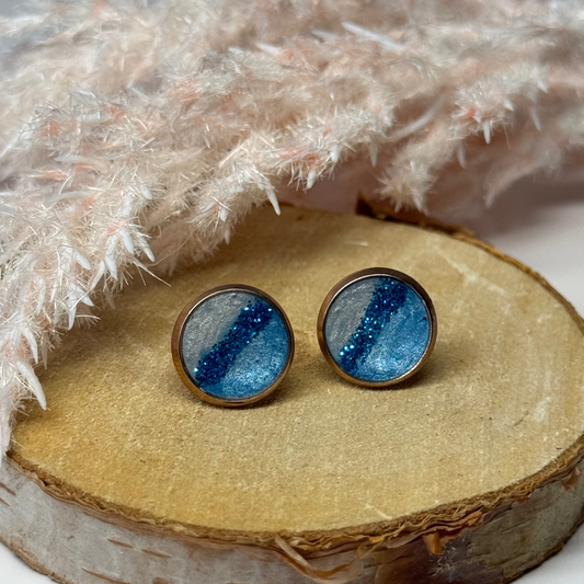 Ohrringe - Stecker mit Veredlung Roségolden I 10mm - mehrere Farbvarianten