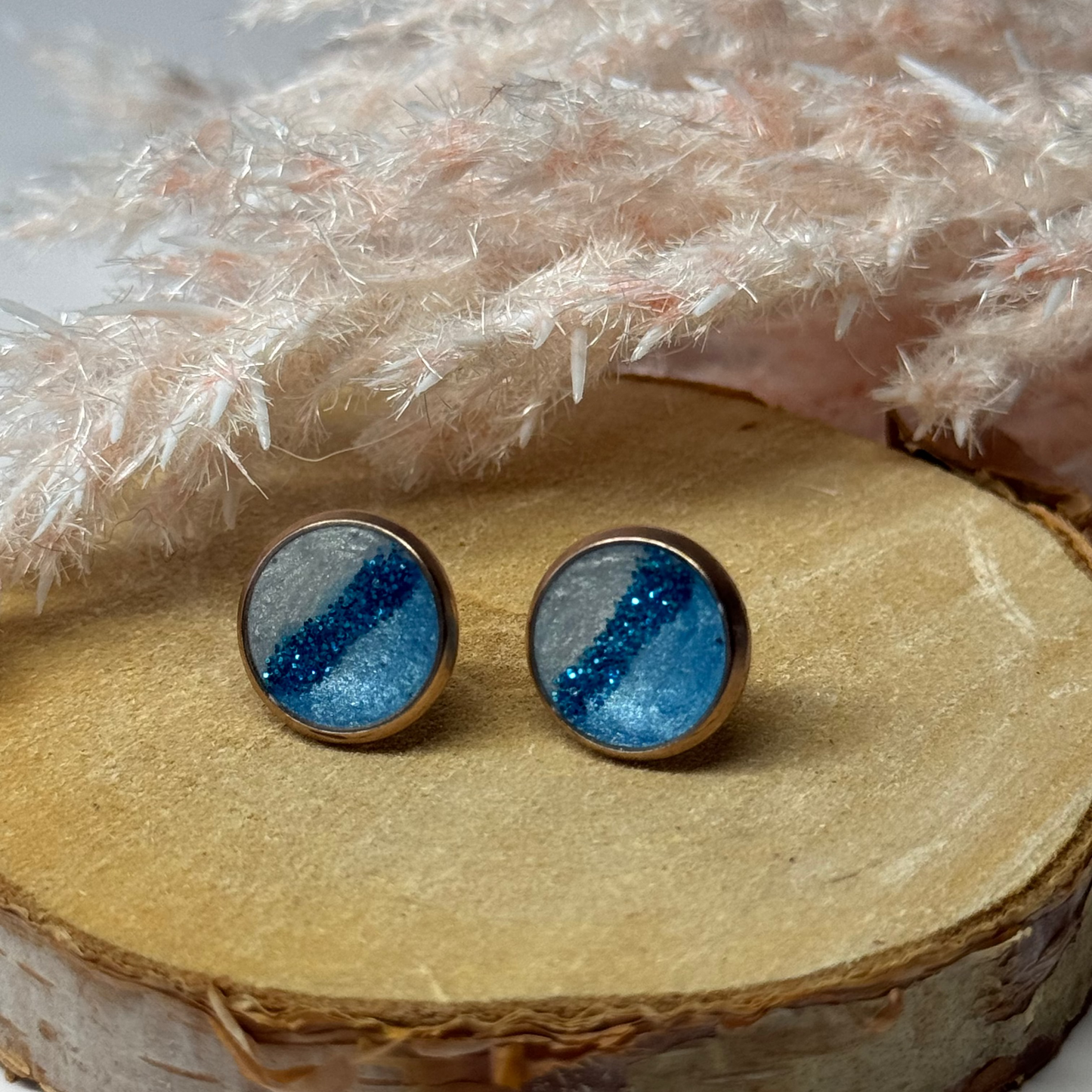 Ohrringe - Stecker mit Veredlung Roségolden I 10mm - mehrere Farbvarianten