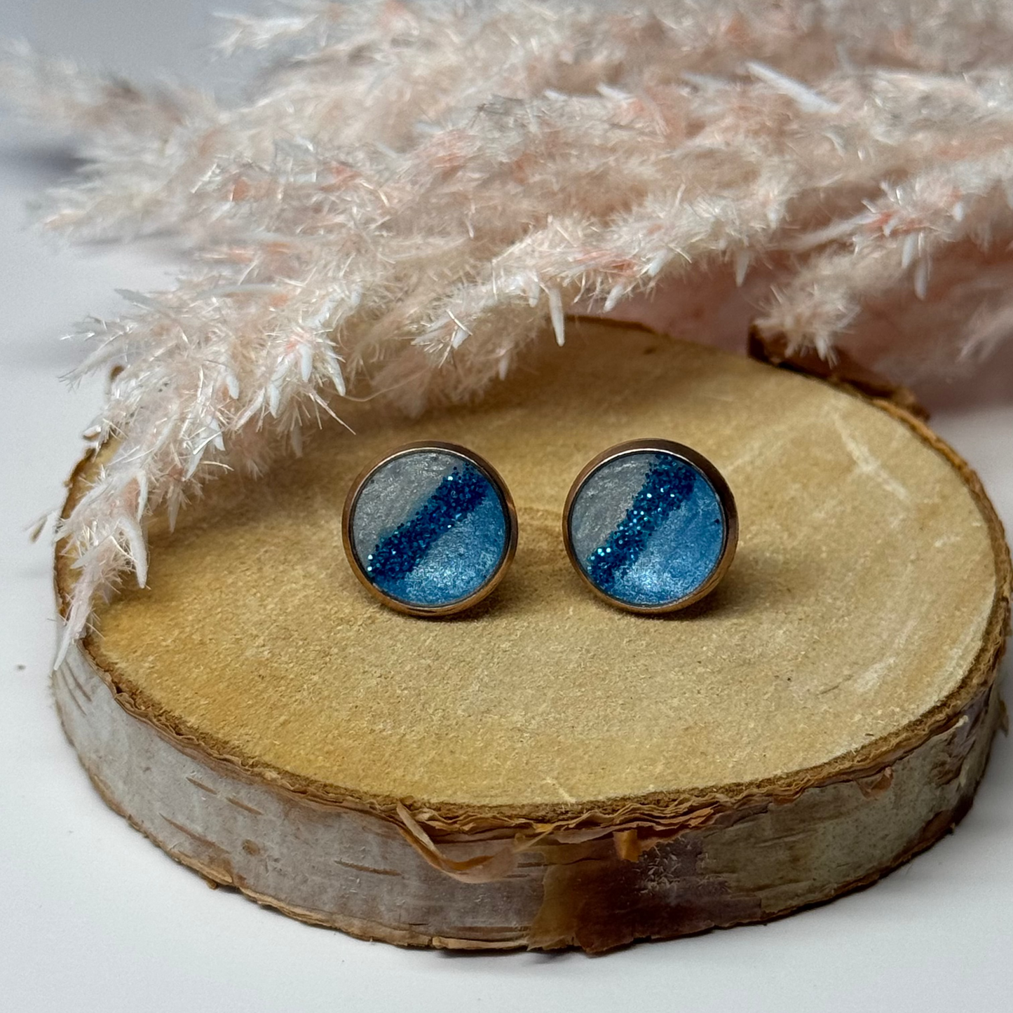 Ohrringe - Stecker mit Veredlung Roségolden I 10mm - mehrere Farbvarianten