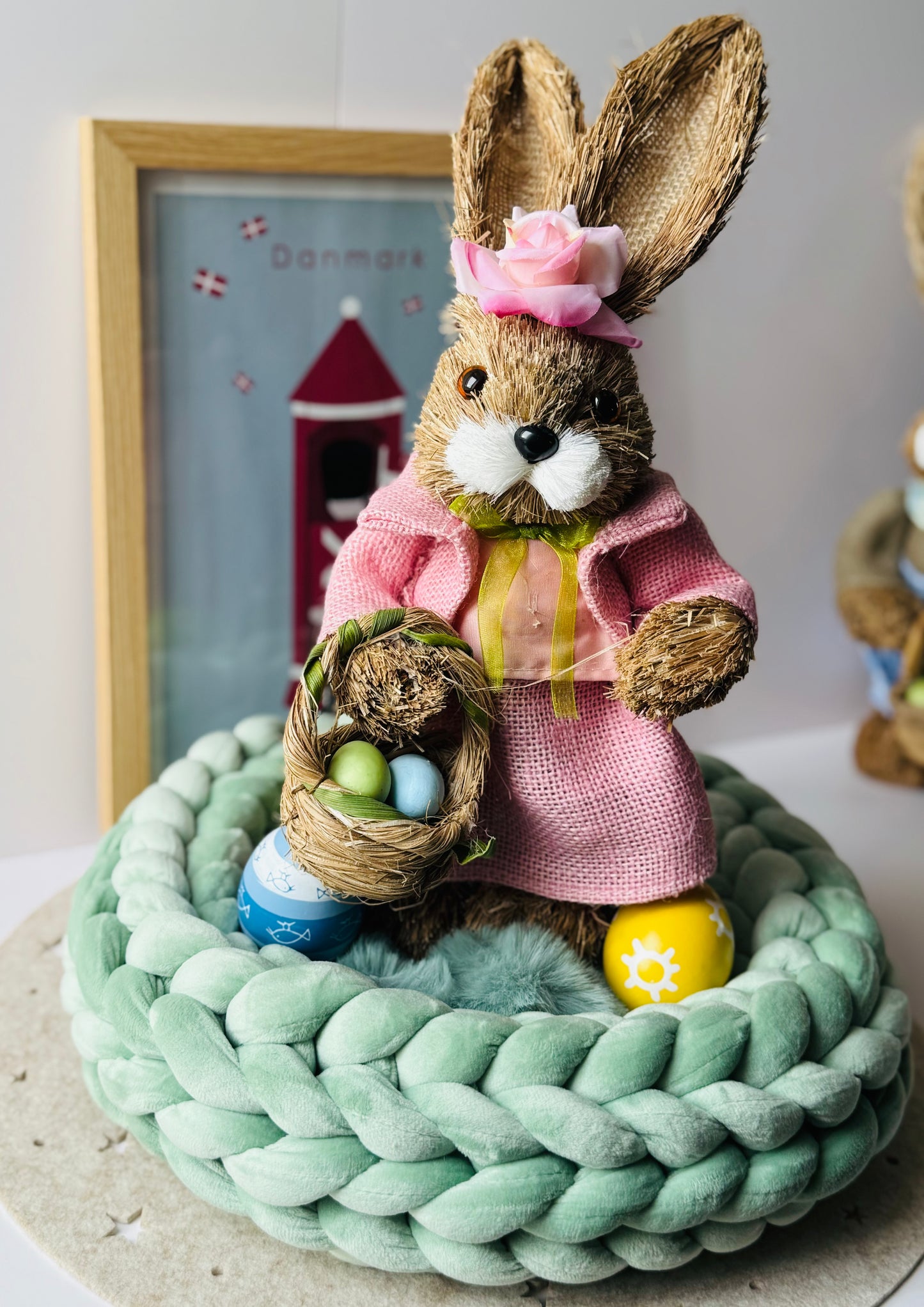 Samtkranz Lindgrün – handgefertigter Tür- & Tischkranz aus Samtgarn – 22cm bis 40cm