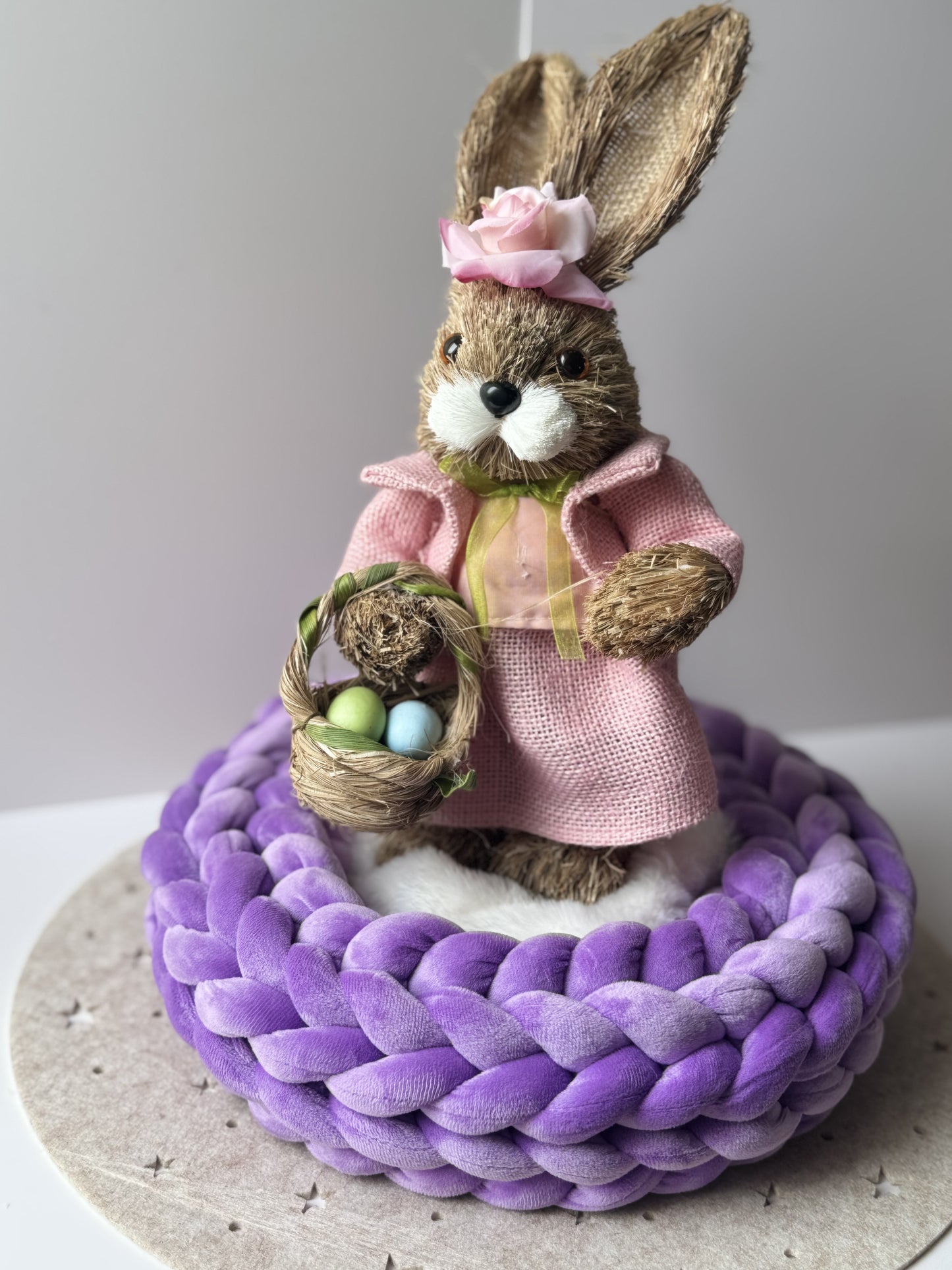 Samtkranz Lila  – handgefertigter Tür- & Tischkranz aus Samtgarn – 30 cm