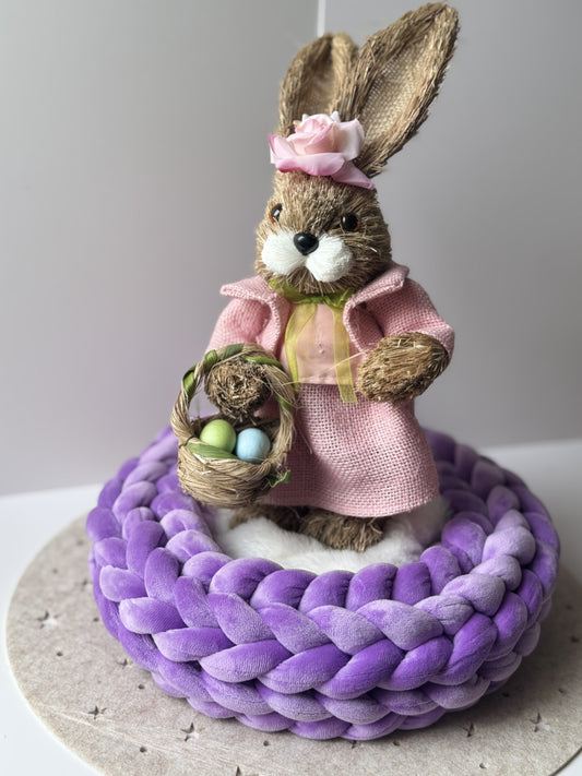 Samtkranz Lila  – handgefertigter Tür- & Tischkranz aus Samtgarn – 30 cm