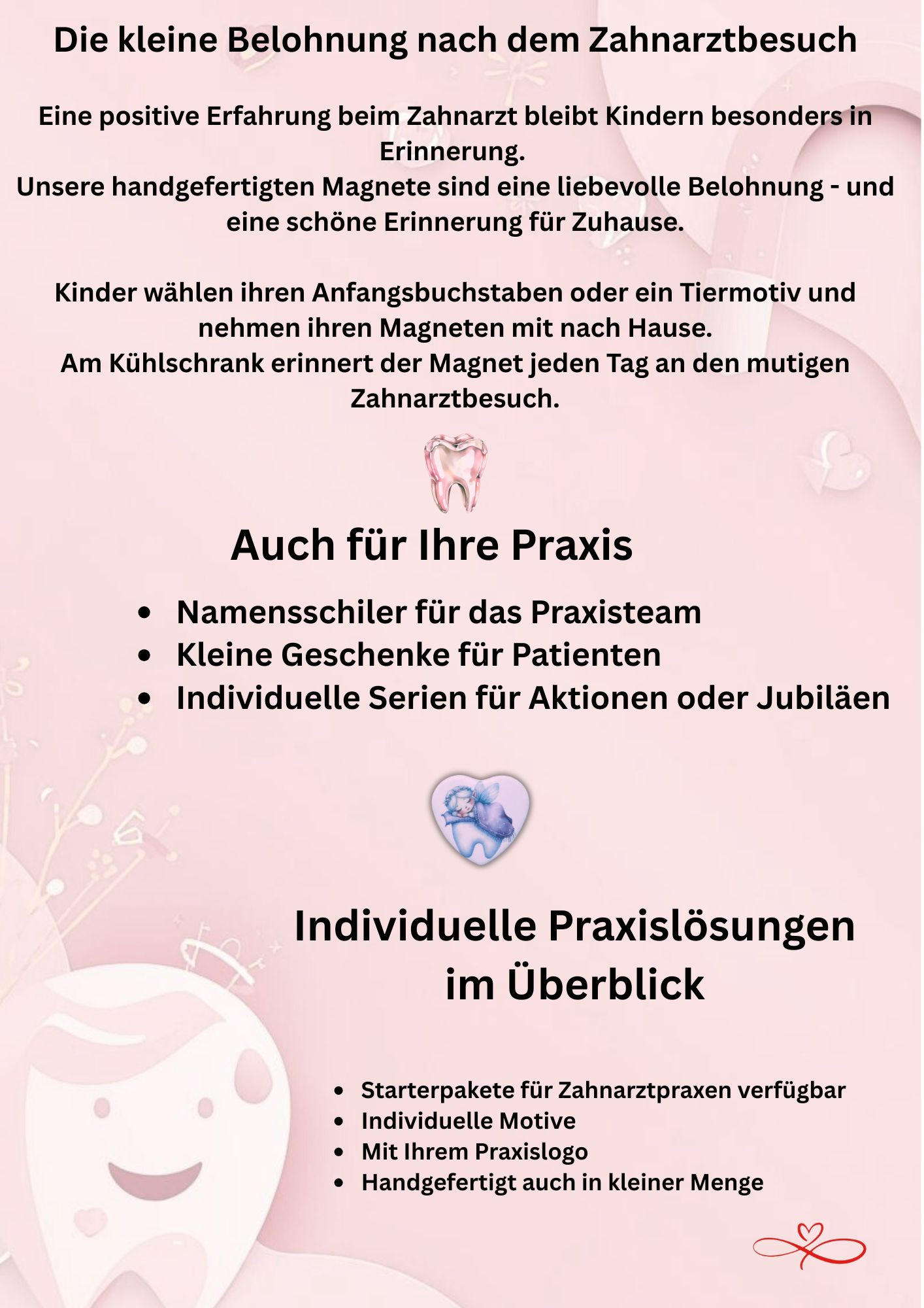 Starterpaket Zahnarztpraxis - Kindermagnet Buttons Tiermotive mit Zahnbürste