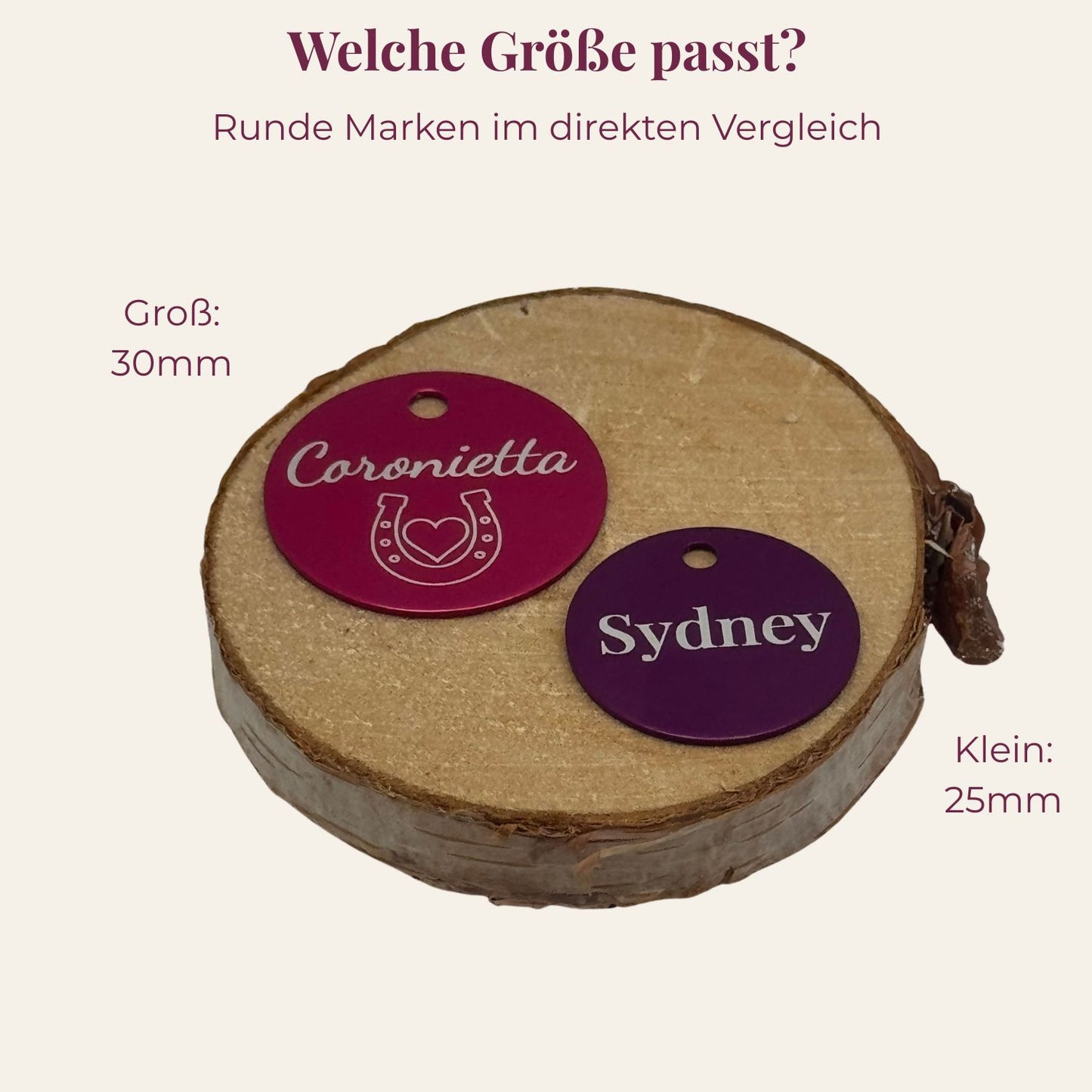 Personalisierte Halftermarke Rund mit Gravur