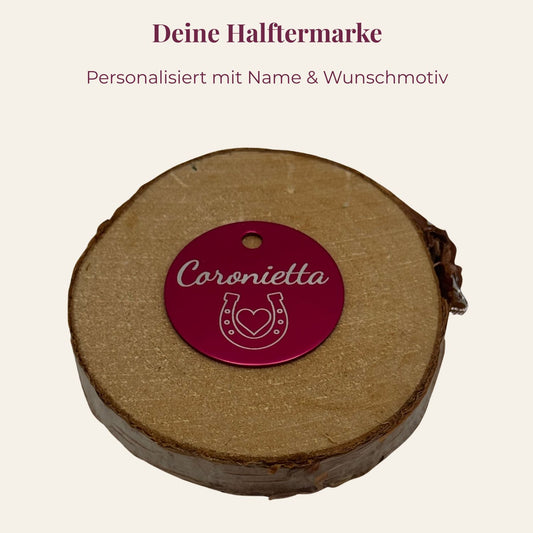 Personalisierte Halftermarke Rund mit Gravur