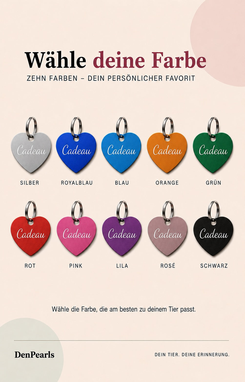 Personalisierte Halftermarke Herz mit Gravur
