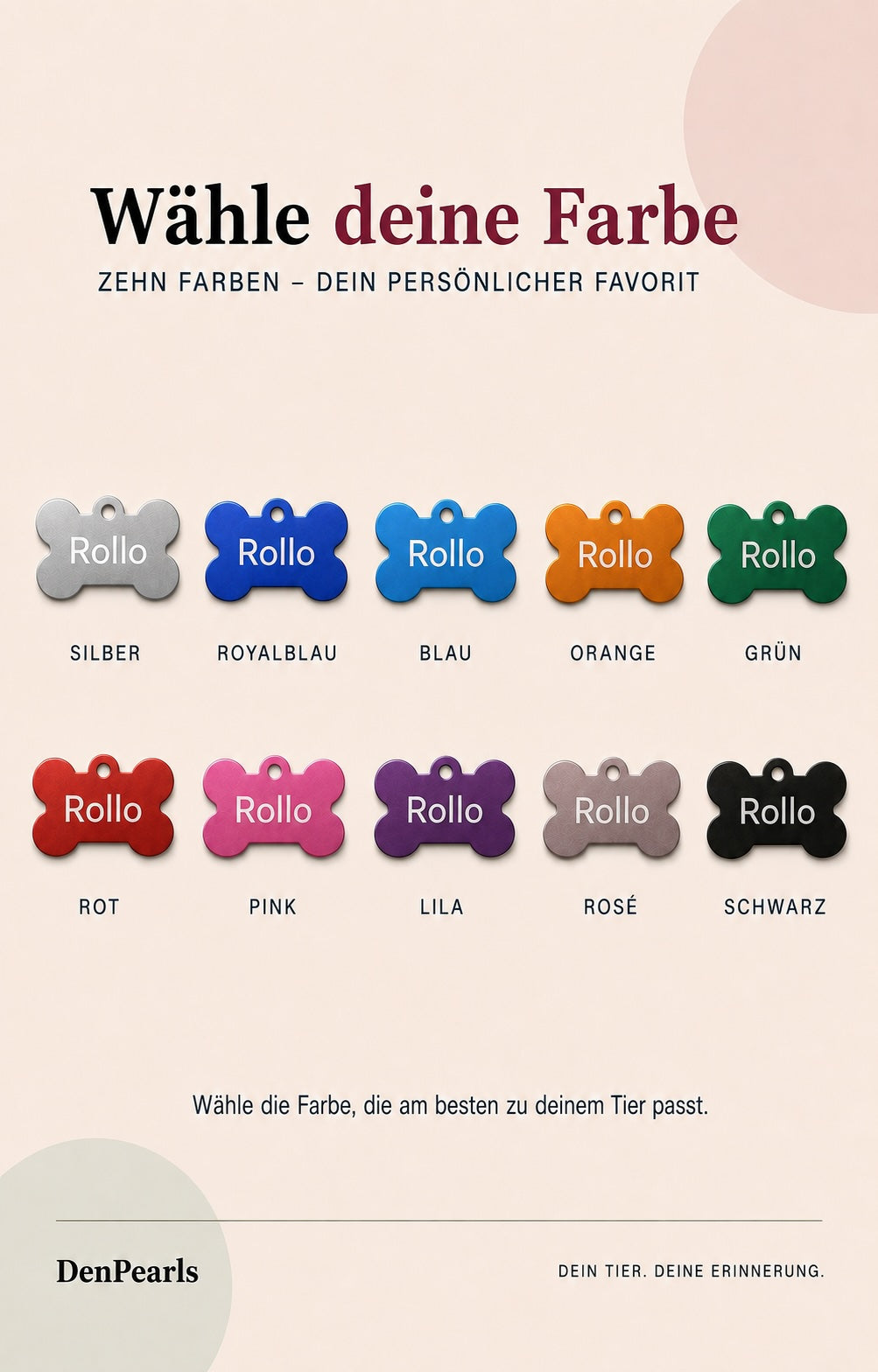 Personalisierte Hundemarke Knochen mit Gravur
